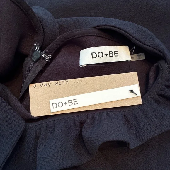 NWT Tuckernuck black ruffle neck Blythe dress S - Picture 15 of 15